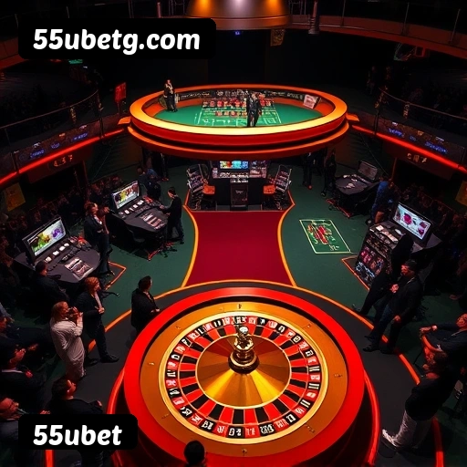 Plataforma 55ubet mostrando interface moderna, jogos certificados e recursos de segurança licenciados